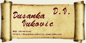 Dušanka Vuković vizit kartica